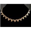 Image 1 : Vintage 1980s Gold Tone Sculptural Link Necklace – Zigzag Design