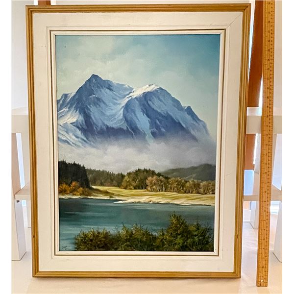 Framed Mountain Landscape Painting