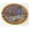 Image 4 : Antique 14K Gold Picture Agate Brooch Pendant – 14.17g, Ornate Frame