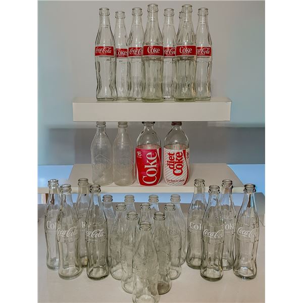 Large Lot of Vintage Coca-Cola Bottles – Embossed & Red Label Mix