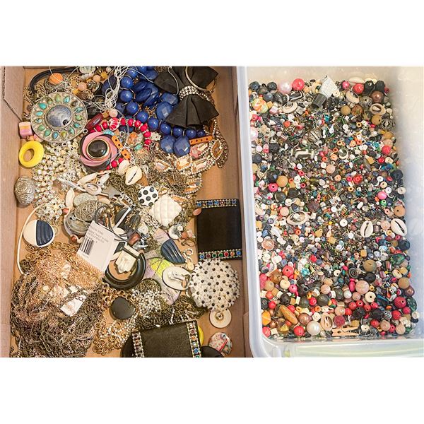3+ lbs Vintage Jewelry & Beads Lot – Craft, Repair, Repurpose