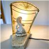 Image 2 : Vintage Atomic Mid-Century Lamp with Figurine & Vellum Shade