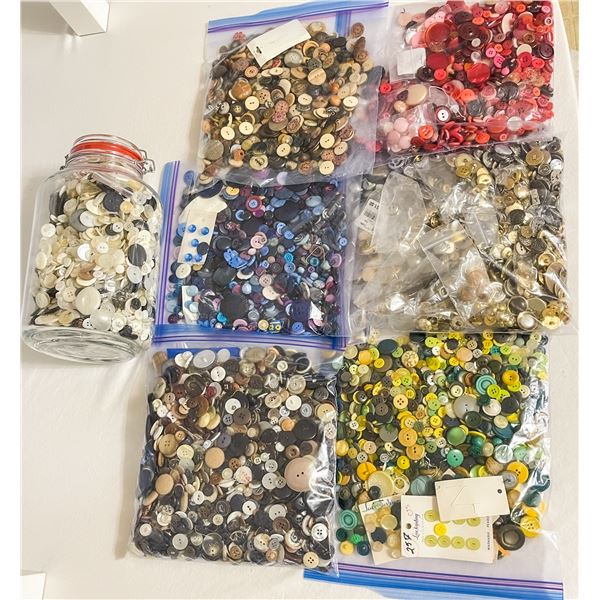 Huge Lot of Vintage Buttons – Mixed Materials, Military, Metal, Wooden, Bone