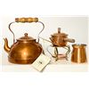 Image 1 : Lot of Vintage Copper Tagus Portugal Copper Kettle, Coffee Pot, and Chocolate/Butter Warmer