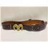 Image 1 : Vintage Leather Sam Browne Belt with Brass Ram Head Buckle – Military Officer Style
