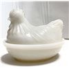 Image 3 : Vintage Glass Animal Covered Dishes – Amber Carnival Glass Deer Jar, Milk Glass Hen-on-Nest