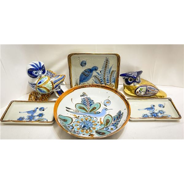 Vintage Tonalá Pottery Collection – Ken Edwards Mexican Art Pottery, Hand-Painted Birds, Ow