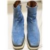 Image 5 : Rare Early Vintage John Fluevog “Fresh Fluevog” Blue Suede Platform Boots [x=#8211