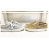 Image 4 : 2 Pairs Suede Shoes – Converse Powder Blue Sneakers & Steve Madden Khaki Slip-Ons