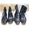 Image 3 : 2 Pairs Women’s Short Black Leather Boots – Size 9, Good Condition