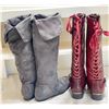 Image 3 : 2 Pairs Women’s Knee-High Fashion Boots – Size 9, Wide Calf Fit