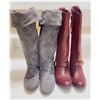 Image 4 : 2 Pairs Women’s Knee-High Fashion Boots – Size 9, Wide Calf Fit