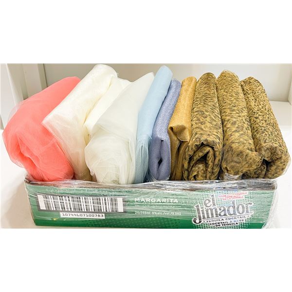 Large Lot of Tulle Fabric – Assorted Colors