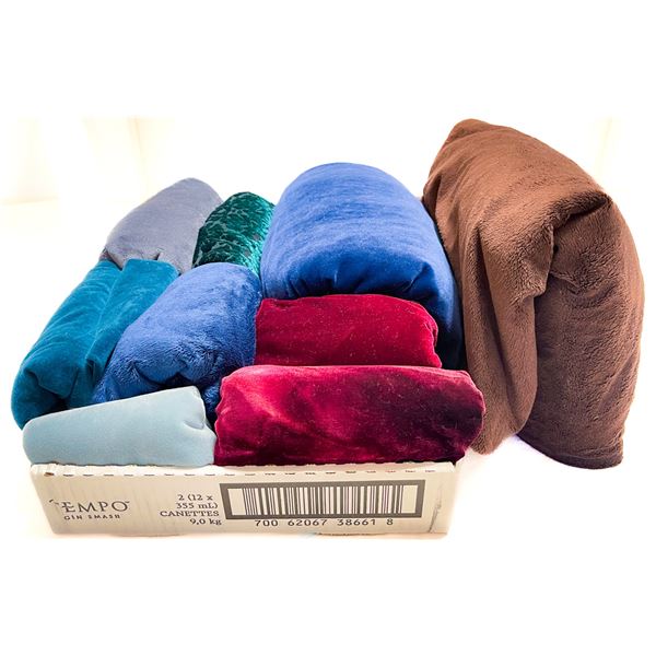 Large Lot of Velvet and Velour Fabric – Assorted Colors