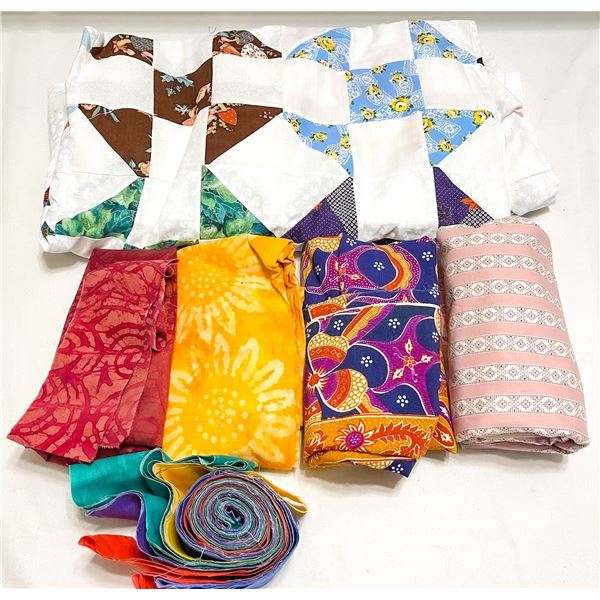 Unfinished Quilt Top and additional Quilting Fabrics