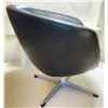 Image 5 : Vintage Mid-Century Modern Swivel Chair – Black Faux Leather