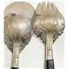 Image 5 : Antique Mohd Salleh & Sons Malaysia Silver and Bone Serving Spoon & Fork Set – Dragon Motif
