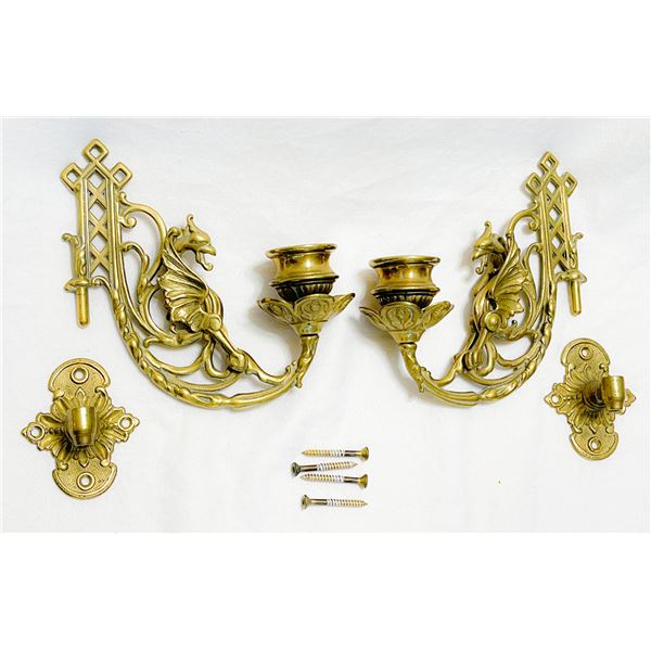 Victorian Brass Piano Sconces-Antique – Made in Italy