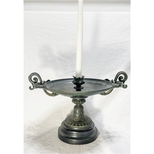 Vintage Metal Tazza with Candle Holder