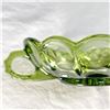 Image 2 : Vintage Green Glass - Indiana Glass Windsor Diamond Compote & Anchor Hocking Grape and Leaf Footed B