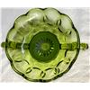 Image 3 : Vintage Green Glass - Indiana Glass Windsor Diamond Compote & Anchor Hocking Grape and Leaf Footed B