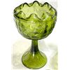 Image 5 : Vintage Green Glass - Indiana Glass Windsor Diamond Compote & Anchor Hocking Grape and Leaf Footed B