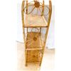 Image 3 : Vintage Rattan & Wicker Shelf – 1970s Boho Cane Etagere with Daisy Motif
