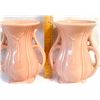 Image 7 : Pair of Vintage McCoy Pottery Vases – Coral Pink Double-Handled Art Deco Style
