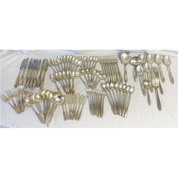 Vintage National Silver Plate Flatware Set – “King Edward” Pattern