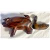 Image 4 : Vintage Eclectic wood carved items – Dragon, Pig, Swan, Basket & Inlaid Tray