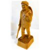 Image 1 : Hand-Carved Wood Figure of Man with Pack and Stick – Signed (Possibly L. Gagnon)