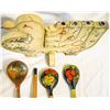 Image 4 : Folk Art Lot – Portuguese Rooster, Handcrafted Goose Candelabra & Painted Wooden Spoons