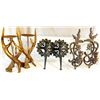 Image 1 : Lot of 3 Pairs of Vintage Candle Holders – Mid-Century Wall Sconces & Gold Antler Stands