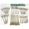 Image 1 : Hampton Forge & Hampton Silversmiths Flatware with Mini Silverplate Salt & Pepper Sets
