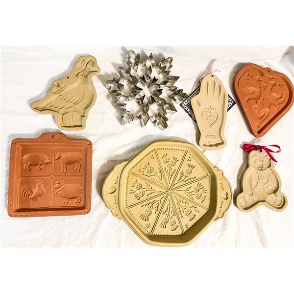 Lot of Cookie Molds & Ornate Snowflake Cutter – Brown Bag Cookie Art & Fox Run Craftsmen