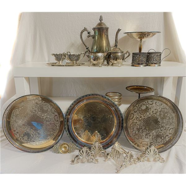 Large Mixed Silverplate Lot – Italy & Soviet Russia Pieces Included