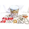 Image 1 : Vintage Angel Tin with Large Lot of Cookie Cutters – Christmas & Holiday Themes