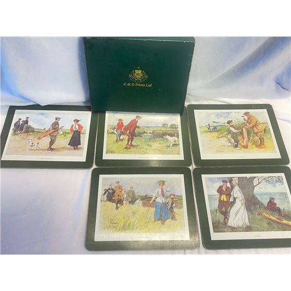 Set of Vintage Golf-Themed Placemats – C & G Prints Ltd.