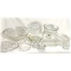 Image 1 : Large Lot of Mid-Century Pressed Glass – Juice Reamers, Butter Dish, Trifle Dish & More