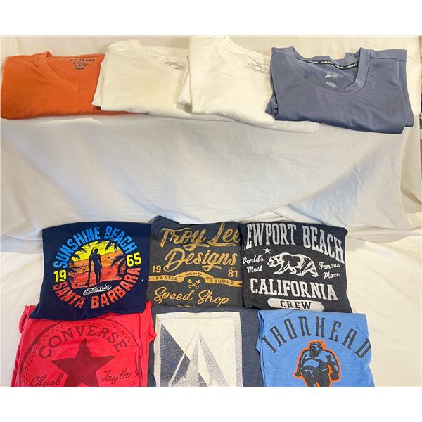 Lot of 10 Men’s XL Shirts – Graphic & Plain Styles