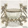 Image 1 : Vintage Swan Centerpiece Candelabra with Glass Flower Frog Bowl