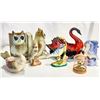 Image 1 : Vintage Ceramic Bird Figurine Collection – Owls, Parrots, Evangeline Canuck Swan
