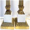 Image 3 : Pair of Vintage Brass & Marble Table Lamps – Hollywood Regency Style