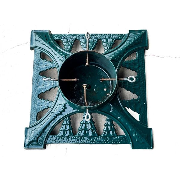 Vintage Cast Iron and Enamel Christmas Tree Stand