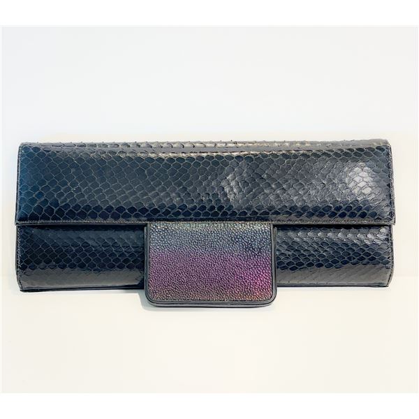 Vintage Paragon Toronto Genuine Snakeskin Clutch with Stingray Card Holder