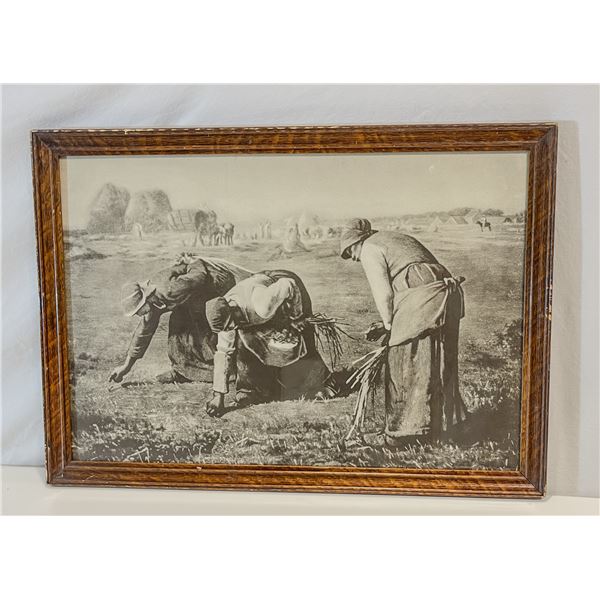Vintage Framed Print of The Gleaners After Jean-François Millet