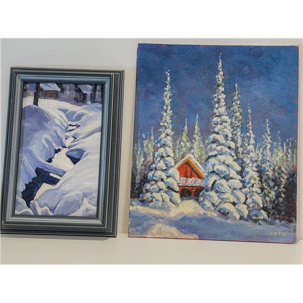 2 Original Acrylic Paintings by Kato Remple