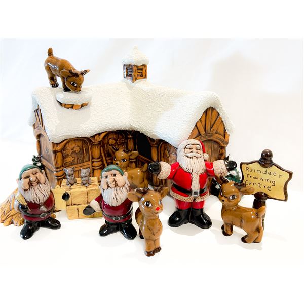 Vintage Hand-Painted Hobbiest Ceramic North Pole Scene