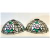 Image 1 : Pair of Vintage Stained Glass Lamp Shades – Pink Roses Design