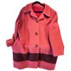 Image 1 : Vintage Handmade Wool Coat – Raspberry with a Plum Stripe
